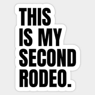 "This is my second rodeo." in plain white letters - cos you're not the noob, but barely Sticker